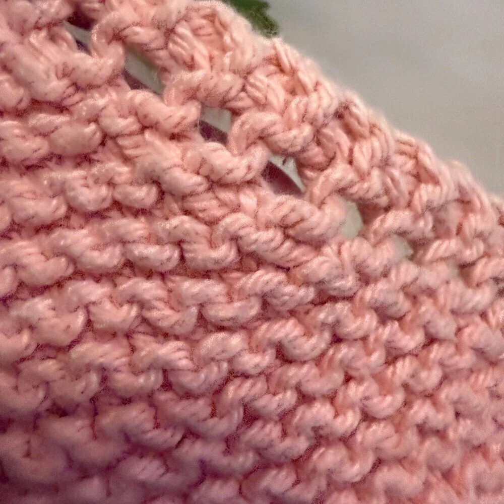 Handmade Pink and Multicolor Knit Dishcloth Set